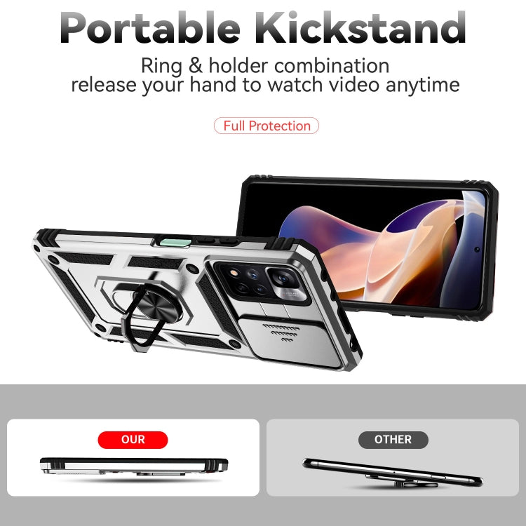 For Xiaomi Redmi Note 11 Pro Global Sliding Camshield Holder Phone Case(Silver) - free shipping - PMC TechLife - Order now!