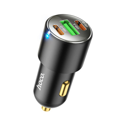 hoco NZ6 Dual Type-C / USB-C + USB PD45W 3-port Car Charger(Black) - Car Charger by hoco | Online Shopping South Africa | PMC Jewellery