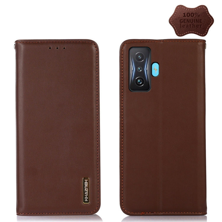 For Xiaomi Redmi K50 Gaming KHAZNEH Nappa Top Layer Cowhide Leather Phone Case(Brown) - Xiaomi Cases by PMC TechLife | Online Shopping South Africa | PMC TechLife | Buy Now Pay Later Mobicred