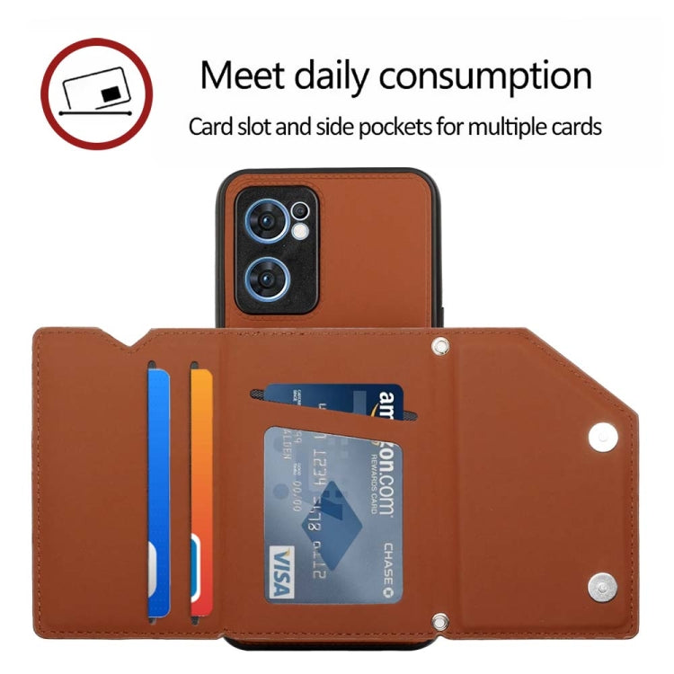 For OPPO Reno7 5G Skin Feel PU + TPU + PC Phone Case(Brown) - OPPO Cases by PMC TechLife | Online Shopping South Africa | PMC TechLife | Buy Now Pay Later Mobicred