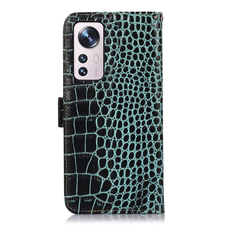 For Xiaomi 12 Pro Crocodile Top Layer Cowhide Leather Phone Case(Green) - 12 Pro Cases by PMC TechLife | Online Shopping South Africa | PMC TechLife