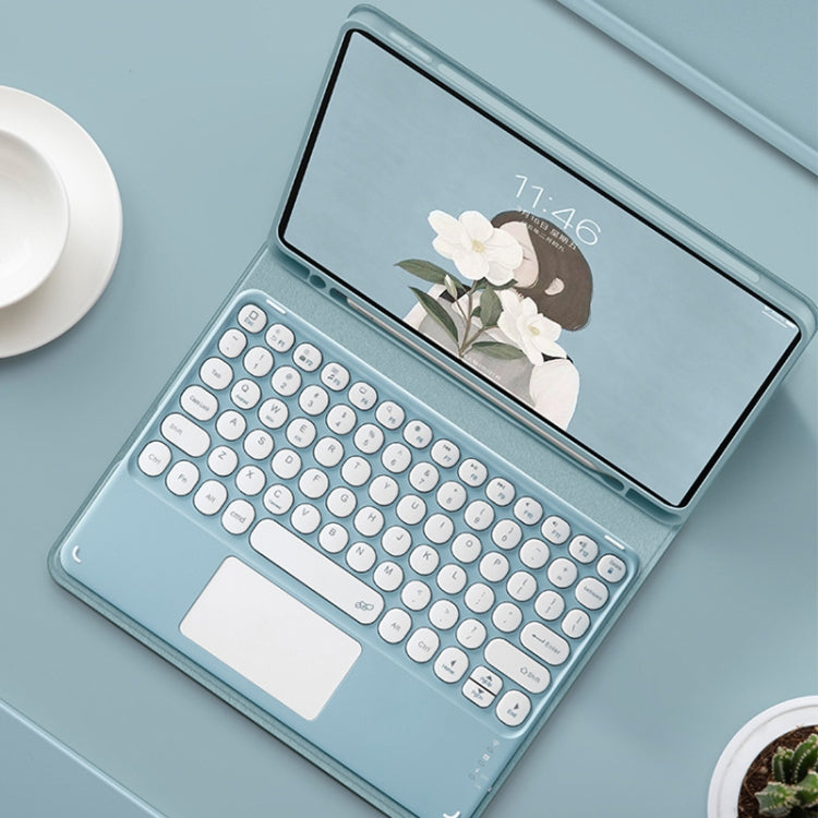 Round Cap Bluetooth Keyboard Leather Case with Pen Slot & Touchpad for Samsung Galaxy Tab S6 Lite(Green) - Samsung Keyboard by PMC TechLife | Online Shopping South Africa | PMC TechLife