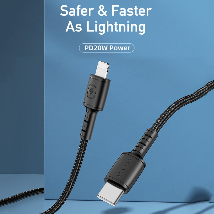 awei CL-118L 20W Type-C / USB-C to 8 Pin Fast Charging Data Cable, Length: 1m(White) - Normal Style Cable by awei | Online Shopping South Africa | PMC Jewellery