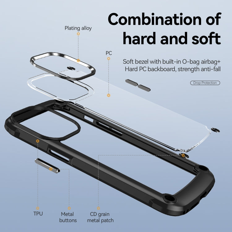 For iPhone 14 Pro Max TPU + PC Lens Protection Phone Case (Black) - iPhone 14 Pro Max Cases by PMC TechLife | Online Shopping South Africa | PMC TechLife | Buy Now Pay Later Mobicred