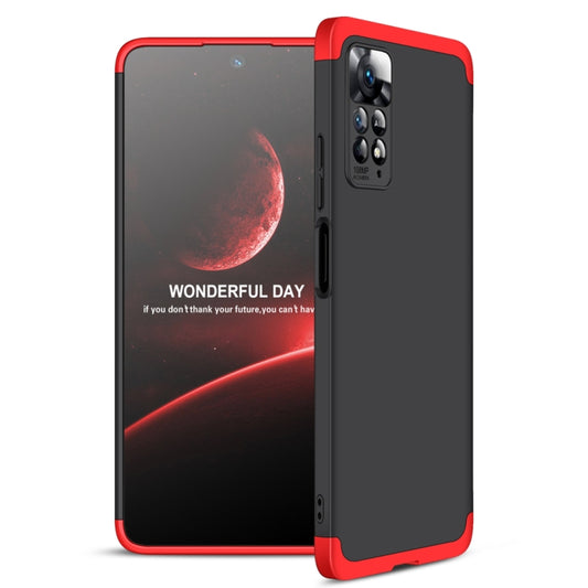 For Xiaomi Redmi Note 11 Pro 4G / 5G Global GKK Three Stage Splicing Full Coverage PC Case(Black Red) - Xiaomi Cases by GKK | Online Shopping South Africa | PMC Jewellery | Buy Now Pay Later Mobicred