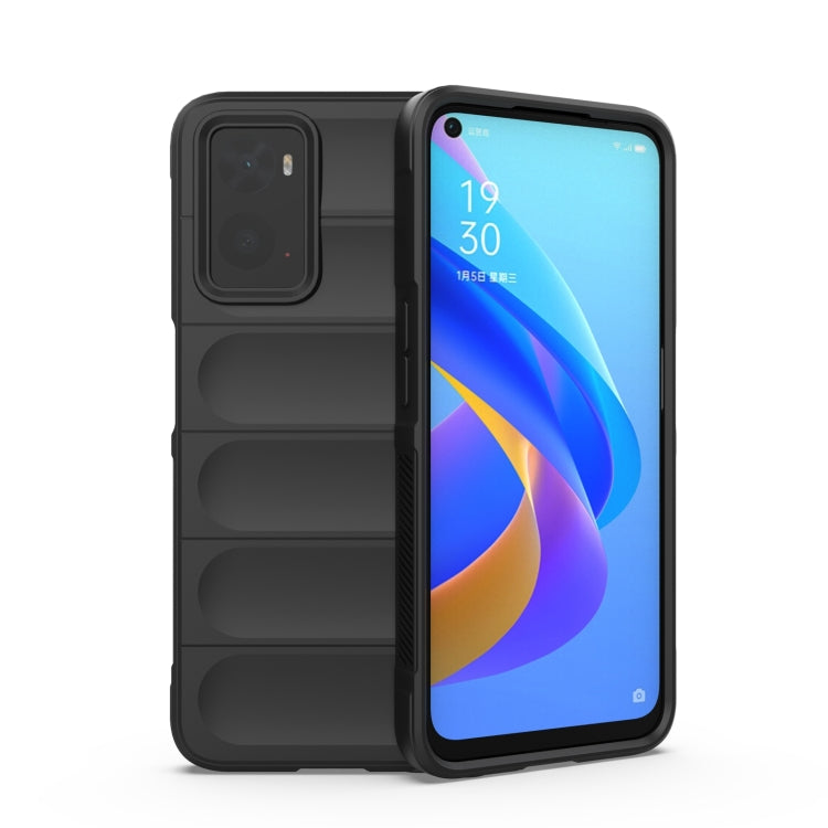 For OPPO A36 4G/A76 4G/Realme 9i Magic Shield TPU + Flannel Phone Case(Black) - free shipping - PMC TechLife - Order now!