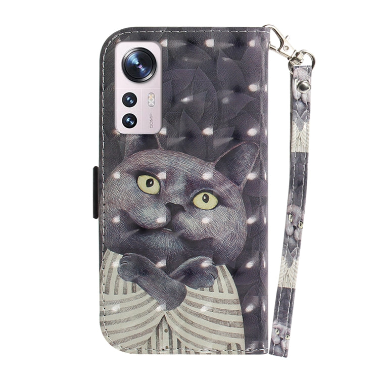 For Xiaomi 12 / 12X 3D Colored Horizontal Flip Leather Phone Case(Hug Cat) - 12 Cases by PMC Jewellery | Online Shopping South Africa | PMC Jewellery