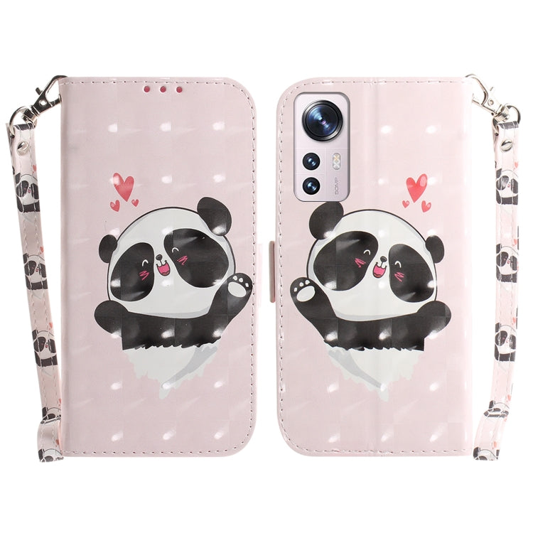 For Xiaomi 12 / 12X 3D Colored Horizontal Flip Leather Phone Case(Heart Panda) - 12 Cases by PMC Jewellery | Online Shopping South Africa | PMC Jewellery