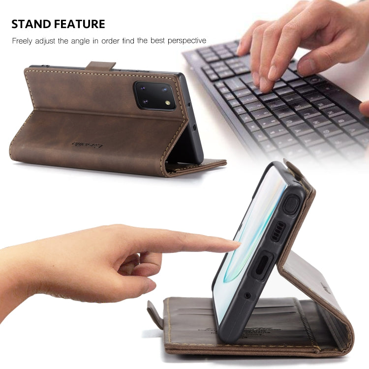 For Galaxy A81 / Note 10 Lite CaseMe Multifunctional Horizontal Flip Leather Case, with Card Slot & Holder & Wallet(Coffee) - Galaxy Phone Cases by CaseMe | Online Shopping South Africa | PMC TechLife | Buy Now Pay Later Mobicred