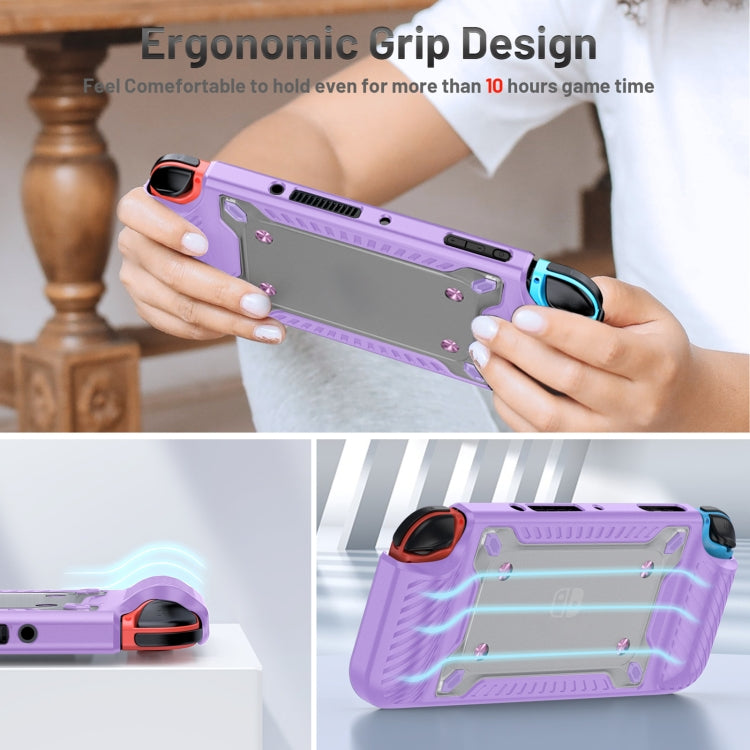 Game Handle Gamepad TPU+PC Protective Case for Switch OLED(Lilac) - Cases by PMC TechLife | Online Shopping South Africa | PMC TechLife