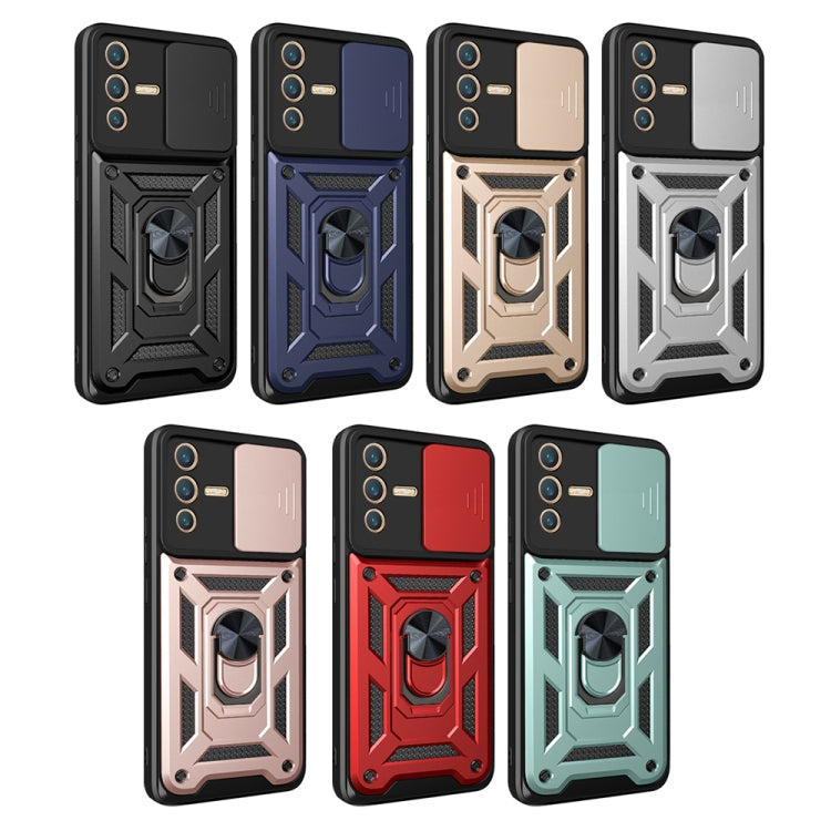 For vivo V23 5G / S12 Sliding Camera Cover Design TPU+PC Phone Case(Black) - vivo Cases by PMC TechLife | Online Shopping South Africa | PMC TechLife | Buy Now Pay Later Mobicred