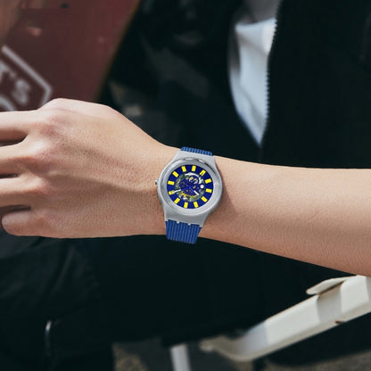 SANDA 3207 Fashion Waterproof  Electronic Sports Watch(Blue+Grey) - Silicone Strap Watches by SANDA | Online Shopping South Africa | PMC Jewellery | Buy Now Pay Later Mobicred