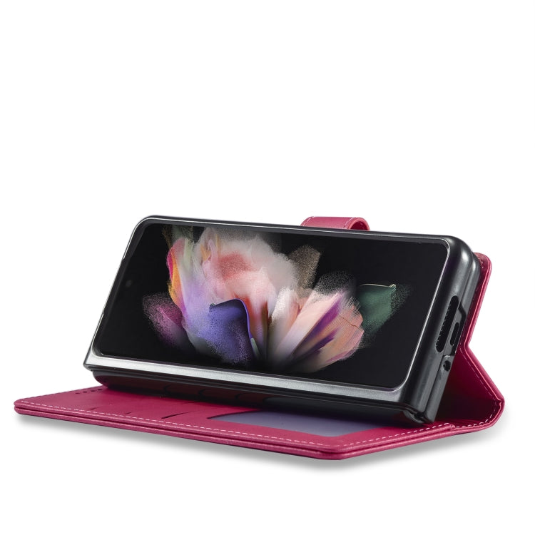For Samsung Galaxy Z Fold4 5G LC.IMEEKE Calf Texture Leather Phone Case(Red) - Galaxy Z Fold4 5G Cases by LC.IMEEKE | Online Shopping South Africa | PMC TechLife | Buy Now Pay Later Mobicred