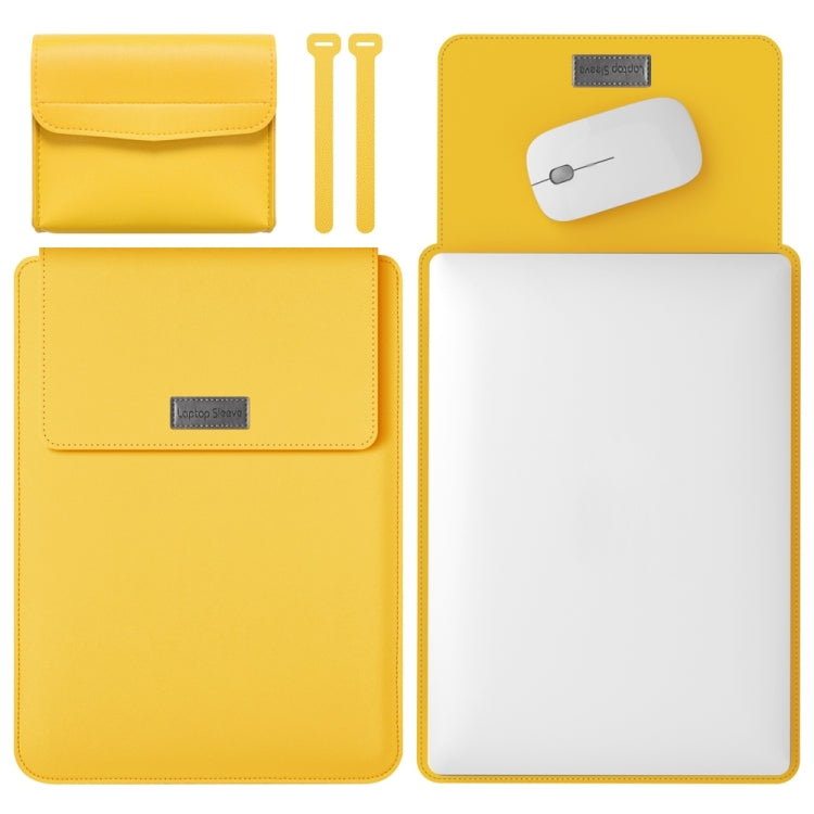 4 in 1 Lightweight and Portable Leather Computer Bag, Size:13/14 inches(Yellow) - 13.3 inch by PMC TechLife | Online Shopping South Africa | PMC TechLife