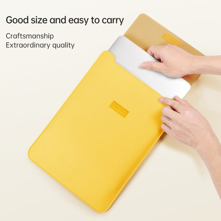 4 in 1 Lightweight and Portable Leather Computer Bag, Size:13/14 inches(Yellow) - 13.3 inch by PMC TechLife | Online Shopping South Africa | PMC TechLife