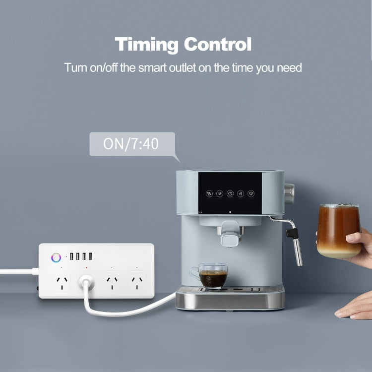 WiFi 10A SM-SO301-A 4 Holes + 4 USB 2000W Multi-purpose Smart Power Strip, AU Plug - Smart Socket by PMC TechLife | Online Shopping South Africa | PMC TechLife