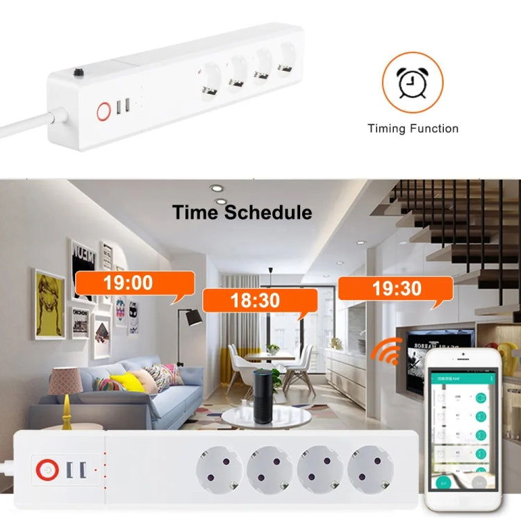 WiFi 16A SM-SO306-E 4 Holes + 2 USB Multi-purpose Smart Power Strip, EU Plug - Smart Socket by PMC Jewellery | Online Shopping South Africa | PMC Jewellery