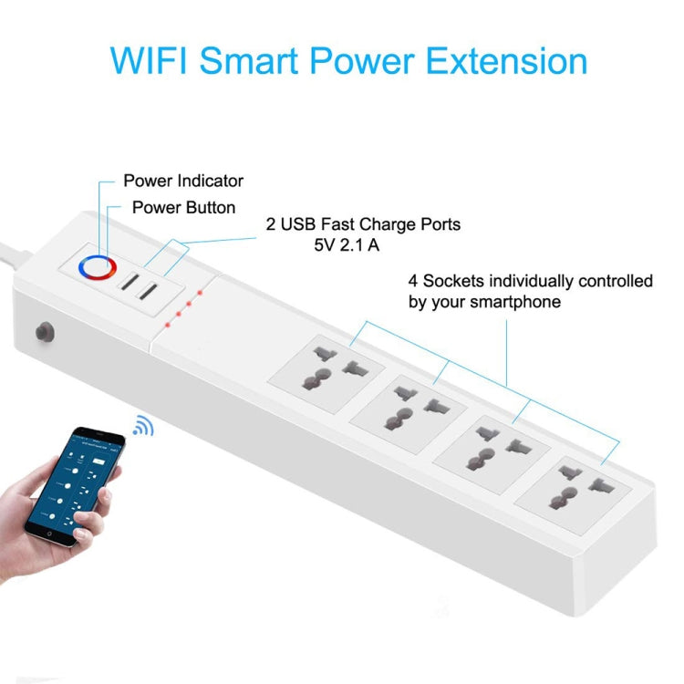 ZigBee 10A SM-SO306-M 4 Holes + 2 USB Multi-purpose Smart Power Strip(EU Plug) - Smart Socket by PMC TechLife | Online Shopping South Africa | PMC TechLife