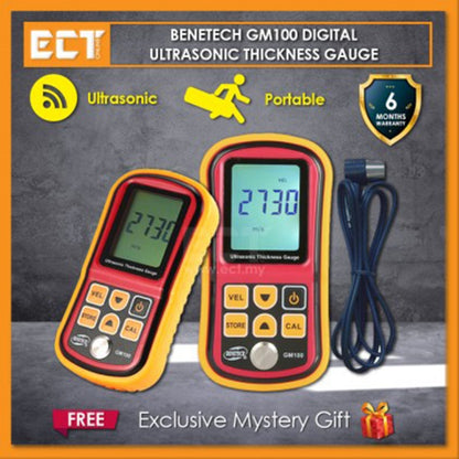 BENETECH GM-100 Ultrasonic Thickness Meter Tester Gauge Velocity 1.2~225mm(Aluminum Box Version) - Coating Thickness Gauge by BENETECH | Online Shopping South Africa | PMC Jewellery