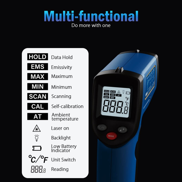 BENETECH GM321 Digital Non-Contact Infrared Thermometer, Battery Not Included - Thermostat & Thermometer by BENETECH | Online Shopping South Africa | PMC TechLife | Buy Now Pay Later Mobicred