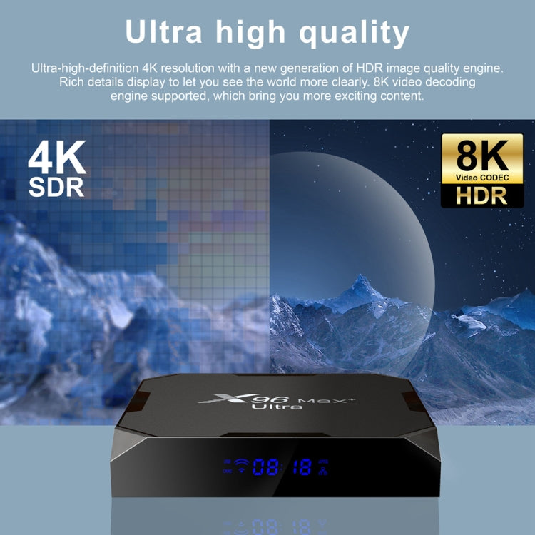 X96 Max+ Ultra 4GB+32GB Amlogic S905X4 8K Smart TV BOX Android 11.0 Media Player, Plug Type:EU Plug - Others by PMC Jewellery | Online Shopping South Africa | PMC Jewellery