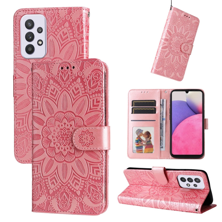 For Samsung Galaxy A33 5G Embossed Sunflower Leather Phone Case(Pink) - free shipping - PMC TechLife - Order now!