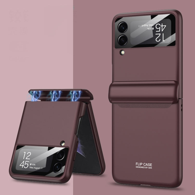 For Samsung Galaxy Z Flip4 GKK Magnetic Fold All-inclusive Protective Phone Case(Brown) - free shipping - PMC TechLife - Order now!