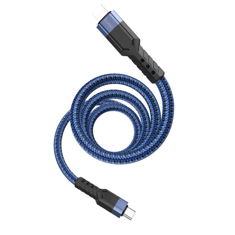 hoco U110 20W USB-C / Type-C to 8 Pin PD Charging Data Cable，Length：1.2m(Blue) - 2 in 1 Cable by hoco | Online Shopping South Africa | PMC Jewellery