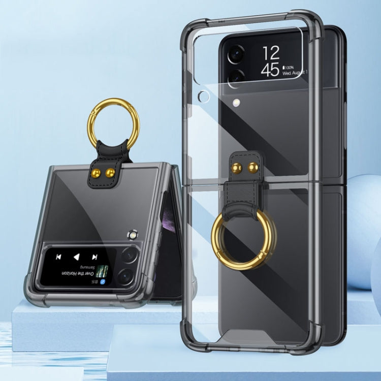 For Samsung Galaxy Z Flip4 GKK Airbag Protective Phone Case with Ring(Black) - Galaxy Z Flip4 5G Cases by GKK | Online Shopping South Africa | PMC Jewellery