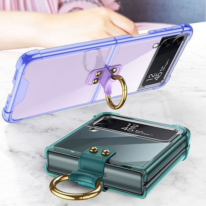 For Samsung Galaxy Z Flip4 GKK Airbag Protective Phone Case with Ring(Purple) - Galaxy Z Flip4 5G Cases by GKK | Online Shopping South Africa | PMC Jewellery