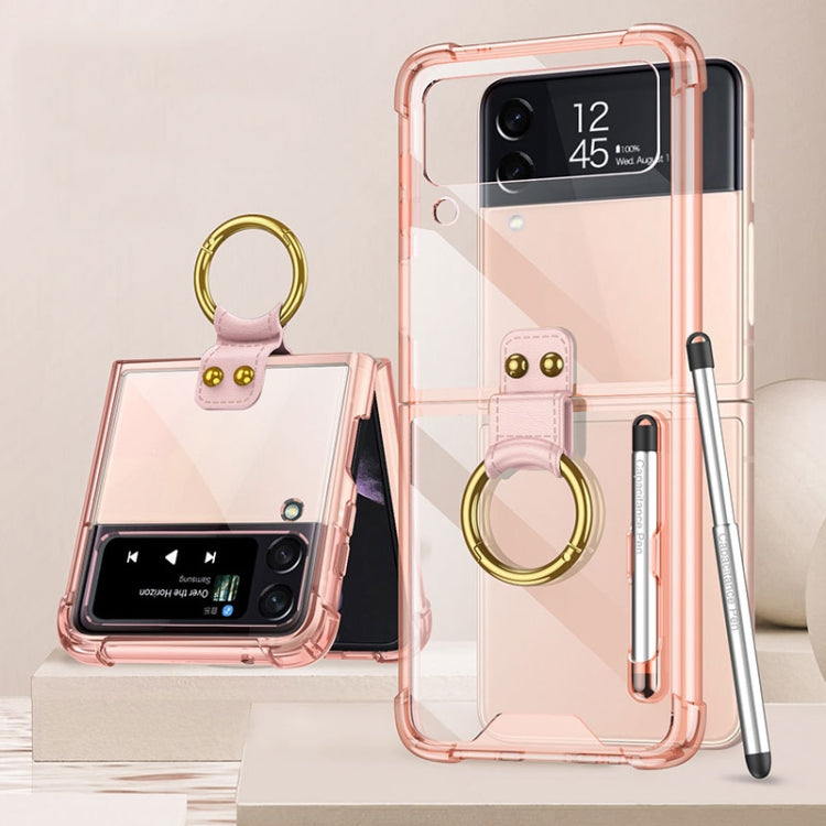 For Samsung Galaxy Z Flip4 GKK Airbag Protective Phone Case with Ring & Pen(Pink) - Galaxy Z Flip4 5G Cases by GKK | Online Shopping South Africa | PMC Jewellery