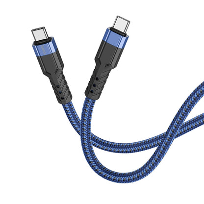 hoco U110 60W USB-C / Type-C to USB-C / Type-C Charging Data Cable，Length：1.2m(Blue) - USB-C & Type-C Cable by hoco | Online Shopping South Africa | PMC Jewellery