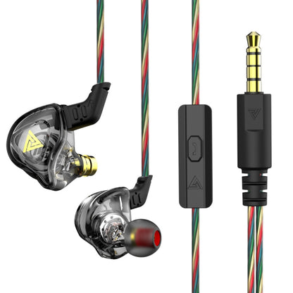 QKZ DMX Sports In-ear HIFI 3.5mm Wired Control Earphone with Mic(Transparent Black) - In Ear Wired Earphone by QKZ | Online Shopping South Africa | PMC Jewellery