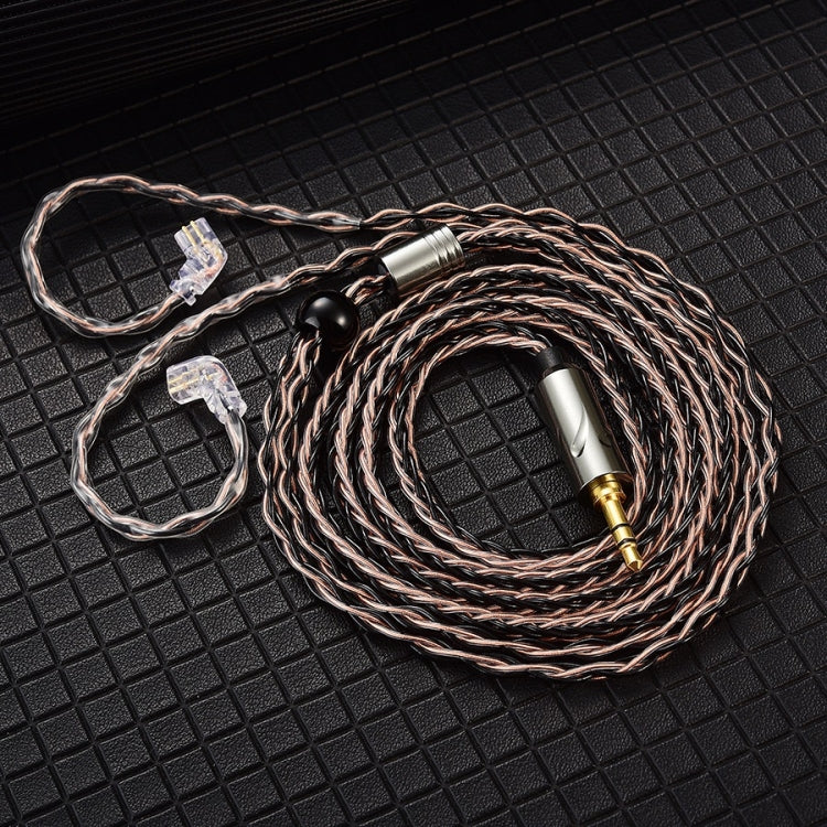 QKZ T1 8 Core TC Silver Plated 3.5mm 0.75mm 2PIN HIFI Earphone Update Cable(Brown) - Cable & Splitter by QKZ | Online Shopping South Africa | PMC TechLife | Buy Now Pay Later Mobicred
