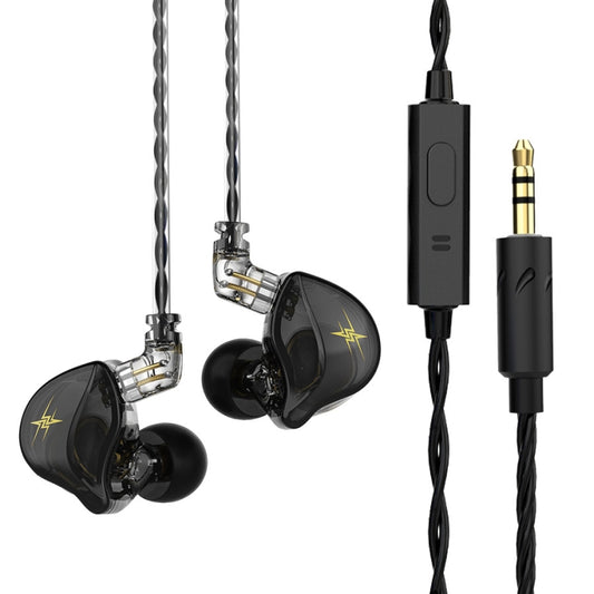 QKZ ZXT Sports In-ear Wired Control Plug HIFI Stereo Stage Monitor Earphone, Style:with Mic(Black) - In Ear Wired Earphone by QKZ | Online Shopping South Africa | PMC Jewellery