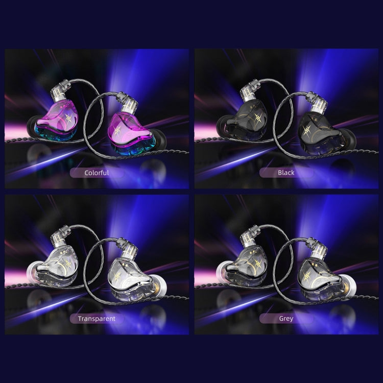 QKZ ZXT Sports In-ear Wired Control Plug HIFI Stereo Stage Monitor Earphone, Style:with Mic(Transparent Grey) - In Ear Wired Earphone by QKZ | Online Shopping South Africa | PMC Jewellery