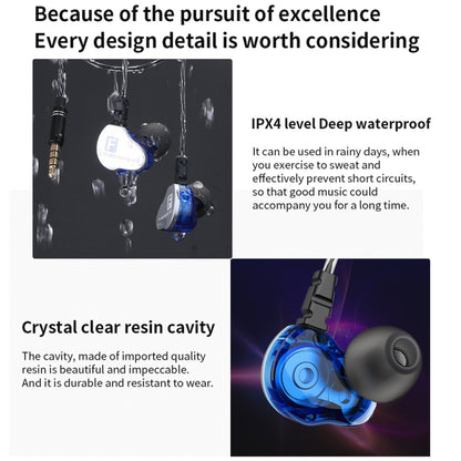 QKZ F910 In-Ear Subwoofer Dual Dynamic Earphone(Transparent) - In Ear Wired Earphone by QKZ | Online Shopping South Africa | PMC Jewellery