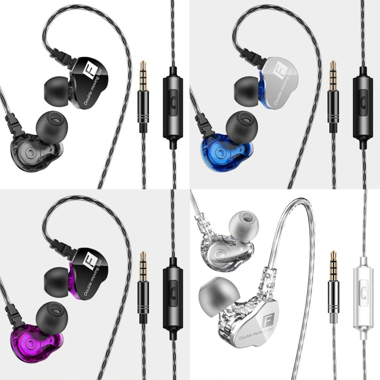 QKZ F910 In-Ear Subwoofer Dual Dynamic Earphone(Black) - In Ear Wired Earphone by QKZ | Online Shopping South Africa | PMC Jewellery