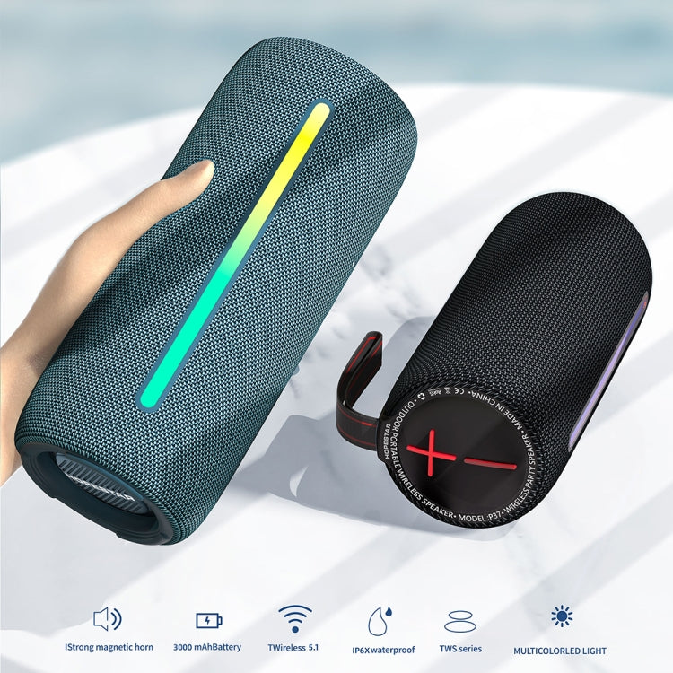 HOPESTAR P37 Outdoor Portable RGB Light Waterproof Wireless Bluetooth Speaker(Grey) - free shipping - PMC TechLife - Order now!