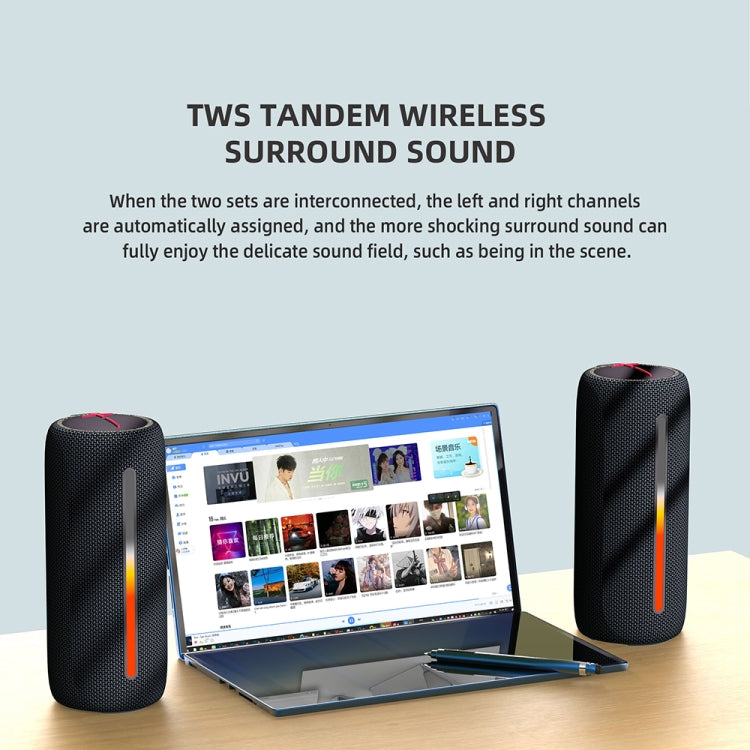 HOPESTAR P37 Outdoor Portable RGB Light Waterproof Wireless Bluetooth Speaker(Grey) - free shipping - PMC TechLife - Order now!
