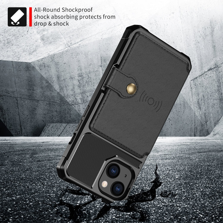 For iPhone 14 Plus Magnetic Wallet Card Bag Leather Phone Case (Black) - free shipping - PMC TechLife - Order now!