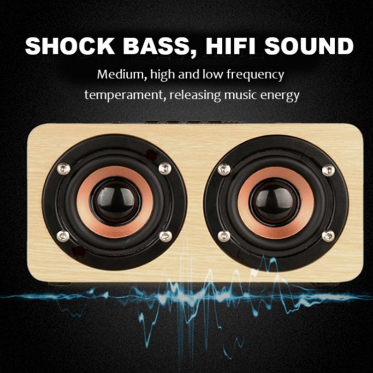 W5+ Wooden Wireless Bluetooth Speaker(Light Yellow) - Desktop Speaker by PMC TechLife | Online Shopping South Africa | PMC TechLife