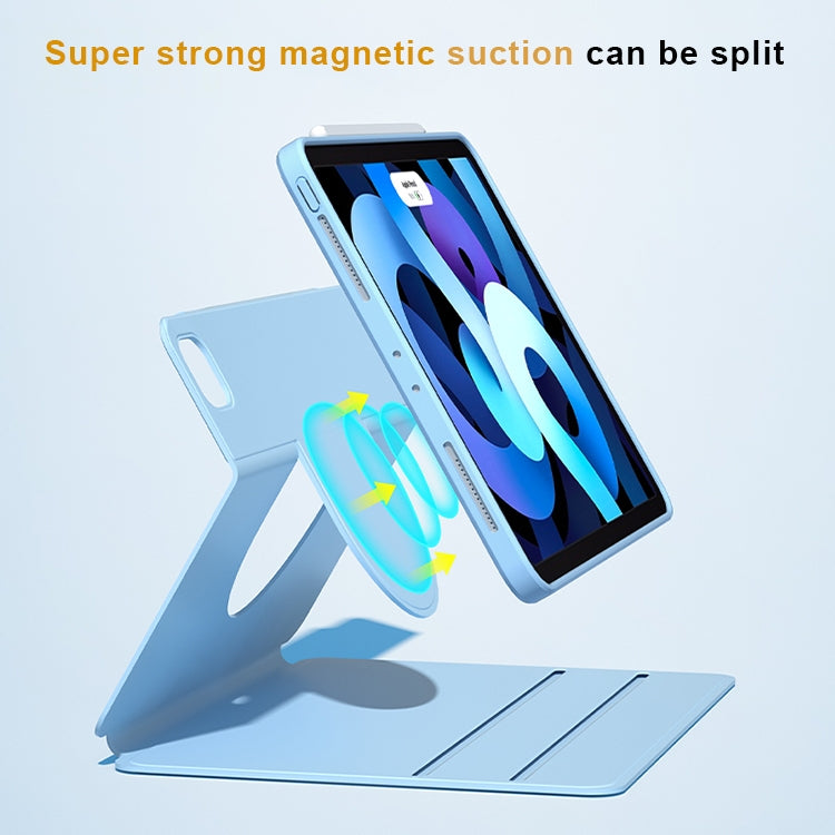 Front Stand Rotating Clear Back Smart Tablet Case For iPad Air 2022 / 2020 10.9(Black) - iPad Air (2022) / (2020) 10.9 Cases by PMC TechLife | Online Shopping South Africa | PMC TechLife | Buy Now Pay Later Mobicred