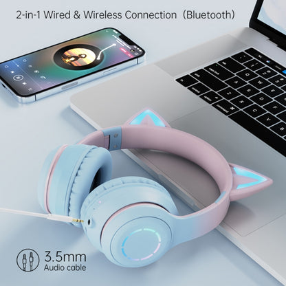 BT029C RGB Dual Modes Cat Ear Wireless Bluetooth Headphone(Purple) - Headset & Headphone by PMC Jewellery | Online Shopping South Africa | PMC Jewellery