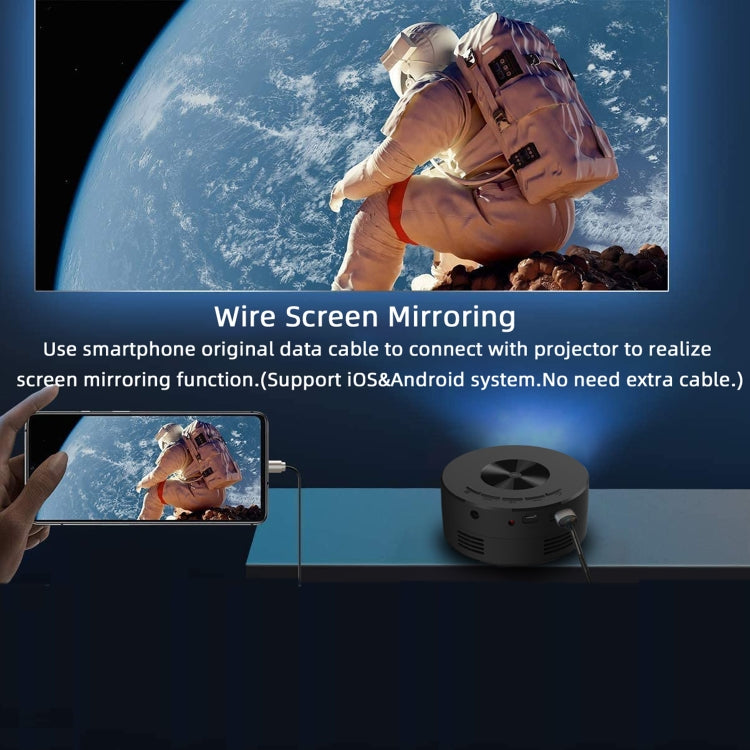 T200 1500LM 1920x1080P LED Mini Projector, UK Plug(Black) - free shipping - PMC TechLife - Order now!