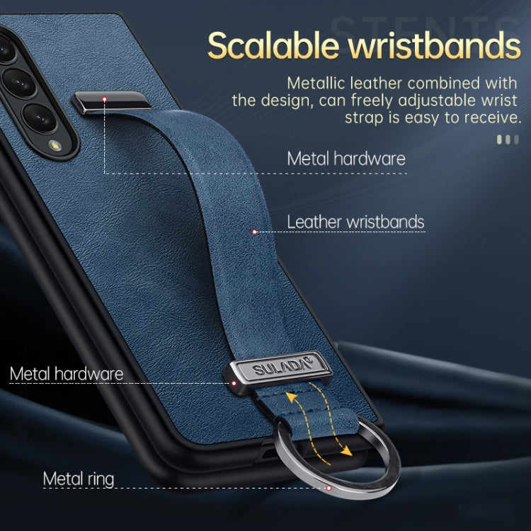 For Samsung Galaxy Z Fold4 SULADA Cool Series PC + Leather Texture Skin Feel Shockproof Phone Case(Black) - Galaxy Z Fold4 5G Cases by SULADA | Online Shopping South Africa | PMC TechLife | Buy Now Pay Later Mobicred