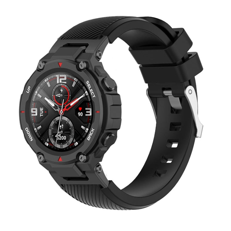 For Amazfit T-Rex / T-Rex Pro / Ares Twill Silicone Watch Band(Black) - Watch Bands by PMC TechLife | Online Shopping South Africa | PMC TechLife | Buy Now Pay Later Mobicred