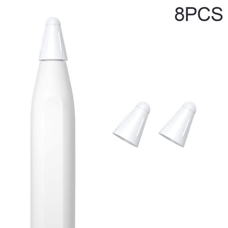 8 PCS / Set Fiber Texture Nib Protector For Apple Pencil(White) - Pencil Accessories by PMC TechLife | Online Shopping South Africa | PMC TechLife