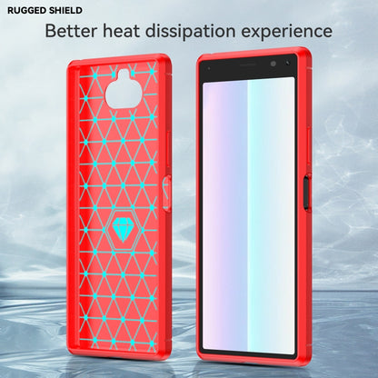 For Sony Xperia 8/8 Lite Brushed Texture Carbon Fiber TPU Phone Case(Red) - Sony Cases by PMC Jewellery | Online Shopping South Africa | PMC Jewellery