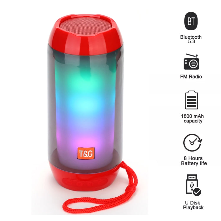 T&G TG643 Portable LED Light Waterproof Subwoofer Wireless Bluetooth Speaker(Grey) - Waterproof Speaker by T&G | Online Shopping South Africa | PMC TechLife | Buy Now Pay Later Mobicred